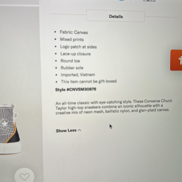 RARE Plaid Converse 70 hacked fashion high top sneakers - Picture 13 of 16